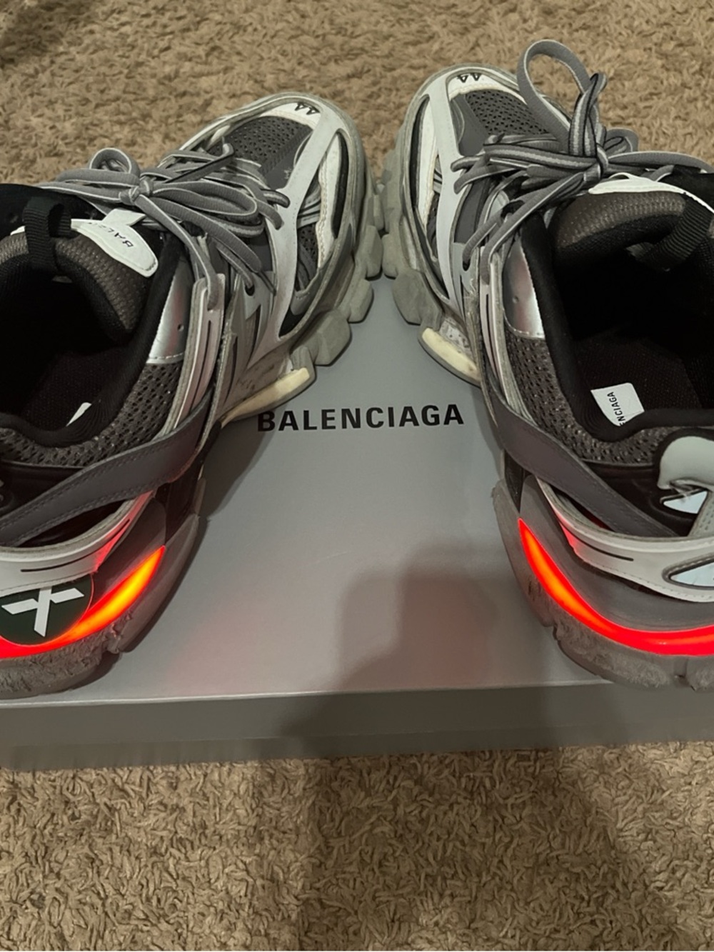 Balenciaga Gray and Black Track Sneakers